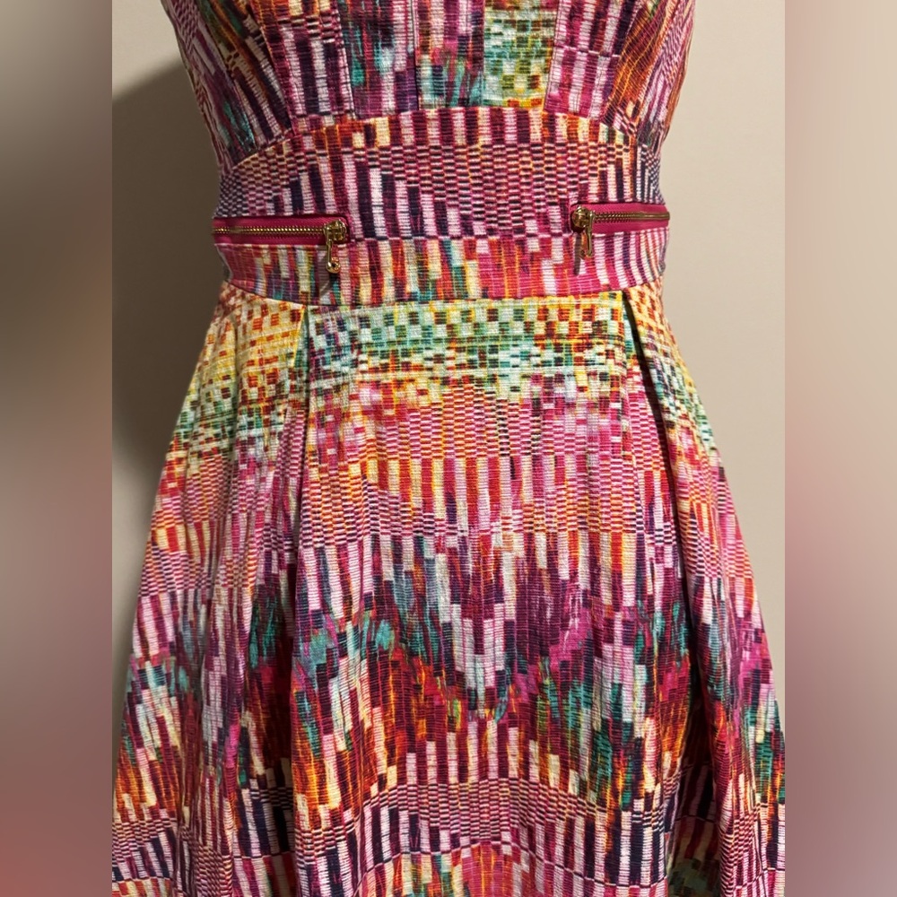 Euc Guess Multicolor Geometric Pattern Strapless … - image 3